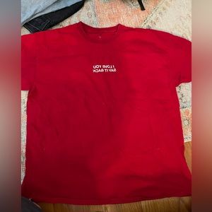 Lonely Ghost red “I Love You Say It Back” T-Shirt, size large